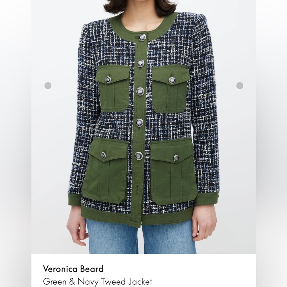 Veronica Beard Dickey jacket in navy and green size 6